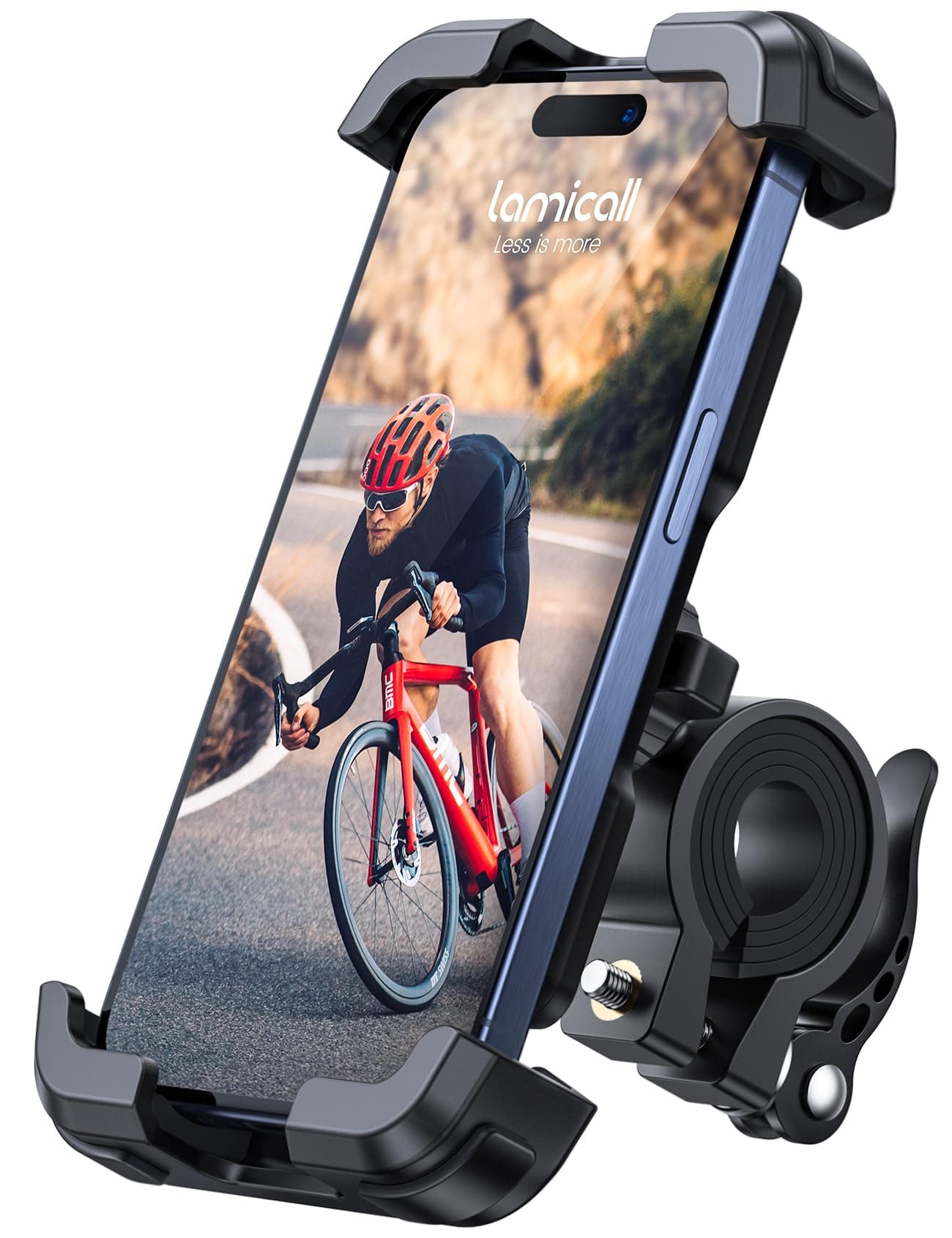 Lamicall Handyhalterung Fahrrad, Handyhalter Motorrad - 2026 Universal 360° Fahrrad Halter für iPhone 17 16 15 14 Pro Max Plus, Air, SE, 13 12 Pro Max Mini, 11, Xs Max, XR, Samsung S25 Smartphone