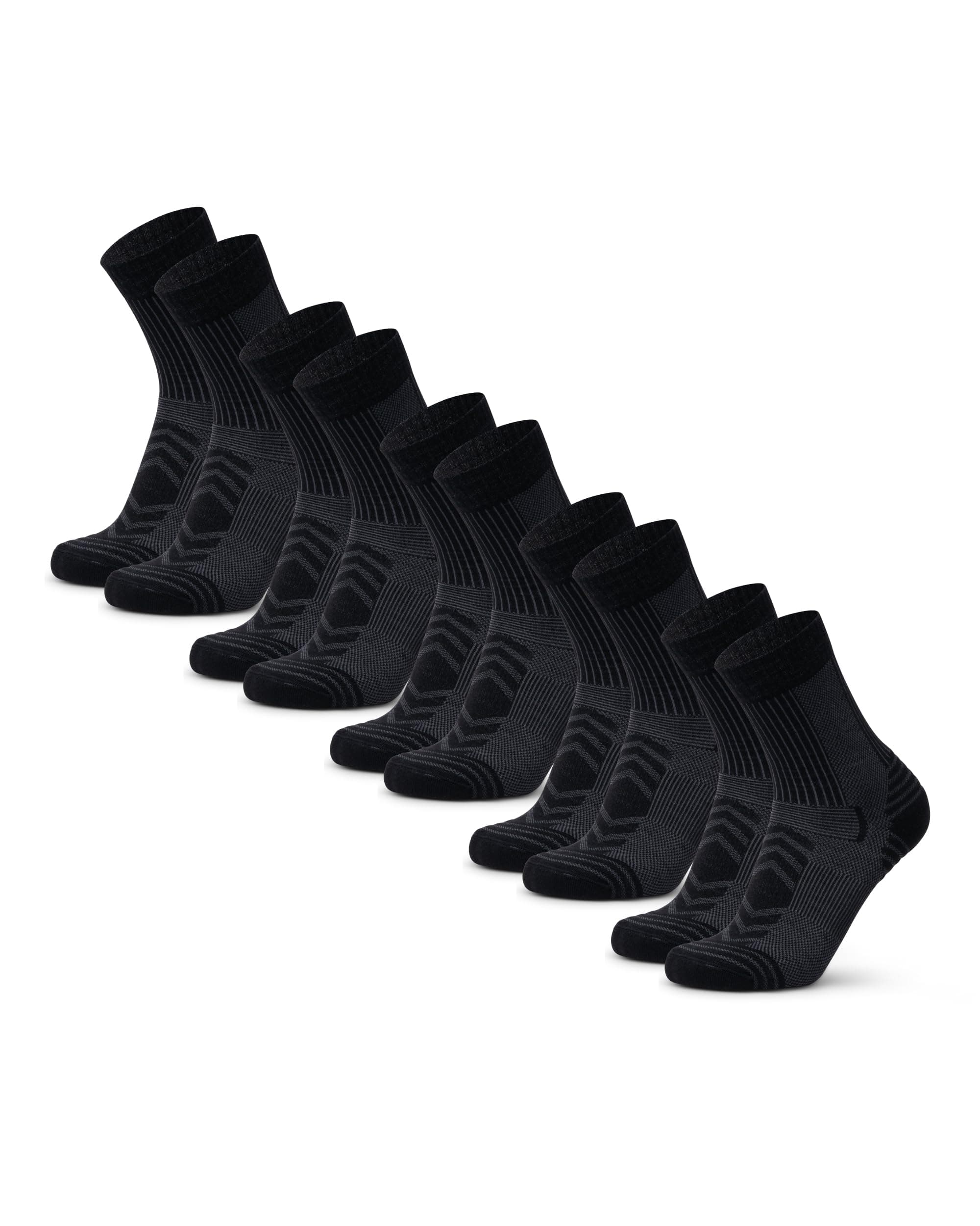 DANISH ENDURANCE Leichte Merino Wolle Wandersocken, Warme Wollsocken, Thermo Merino Socken, Gepolstert, Atmungsaktiv & Anti-Blasen, Unisex, für Herren & Damen, 3 & 5 Paar