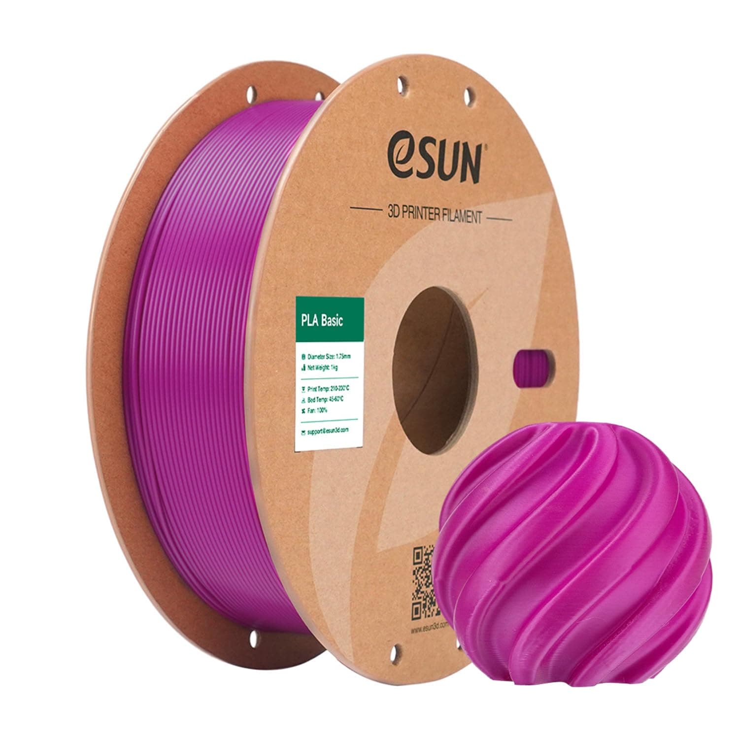 eSUN PLA Filament 1.75mm, PLA Basic 3D Drucker Filament Maßgenauigkeit +/- 0.03mm, 1KG Spule (2.2 LBS) Super Speedy PLA Filament für 3D Drucker,Lila