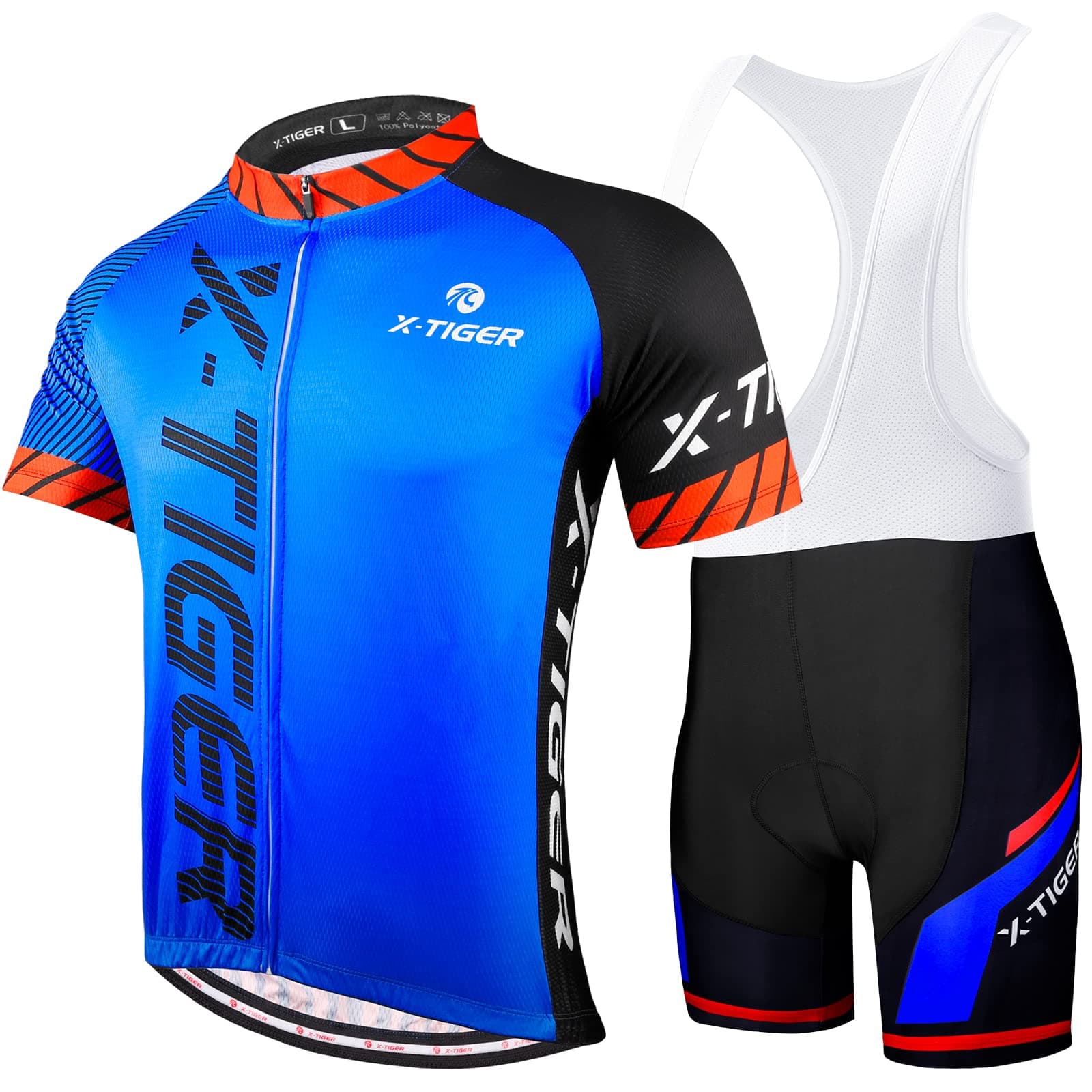 X-TIGER Ciclismo Uomo 5D Gel Salopette Pantaloncini Corti Imbottiti Set di Abbigliamento Ciclista