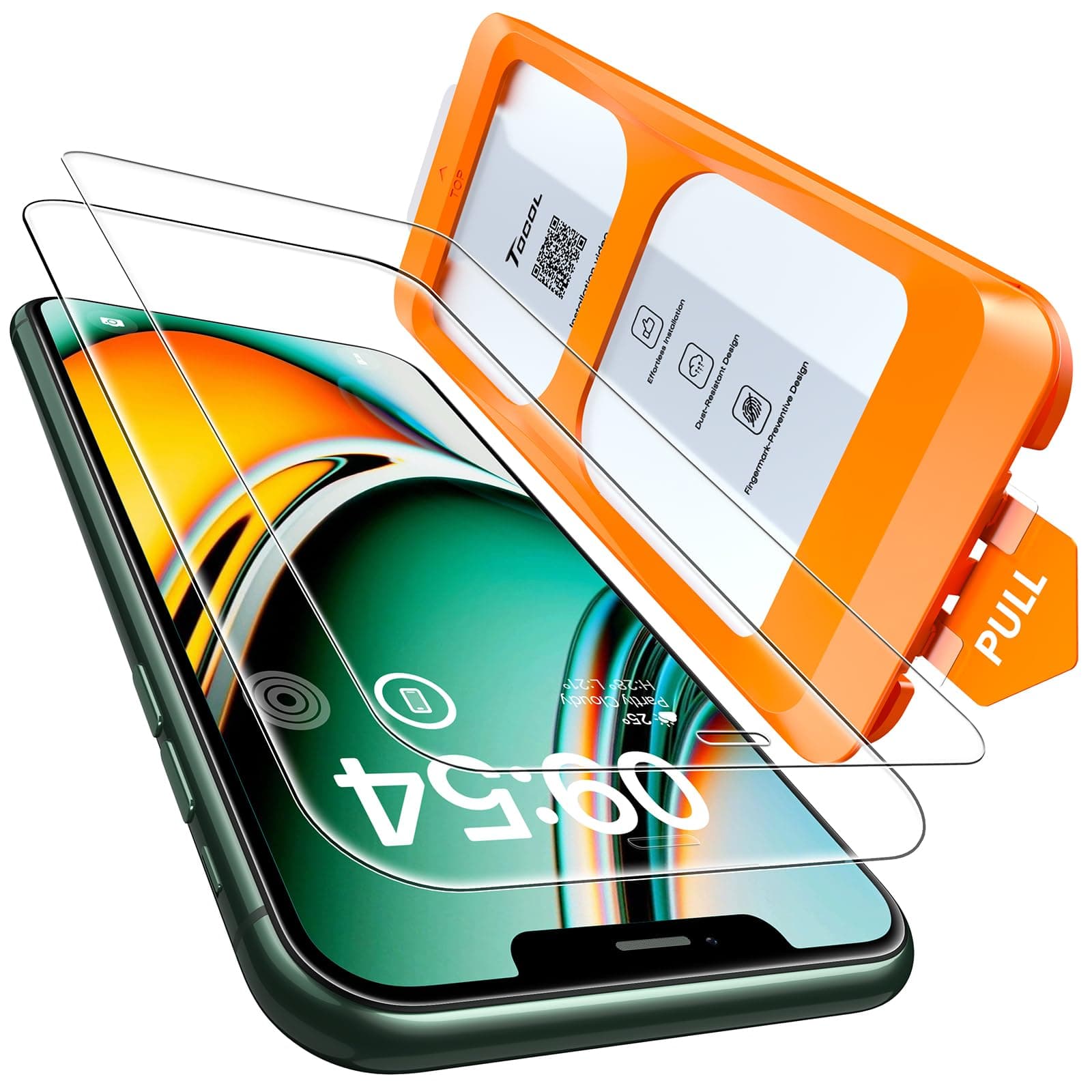 TOCOL Pellicola Protettiva per iPhone 11 Pro, iPhone X, iPhone XS 5,8 Pollici, Rimozione Automatica Della Polvere, Installazione Rapida,Senza Bolle, Durezza 9H Vetro, 2 Pezzi