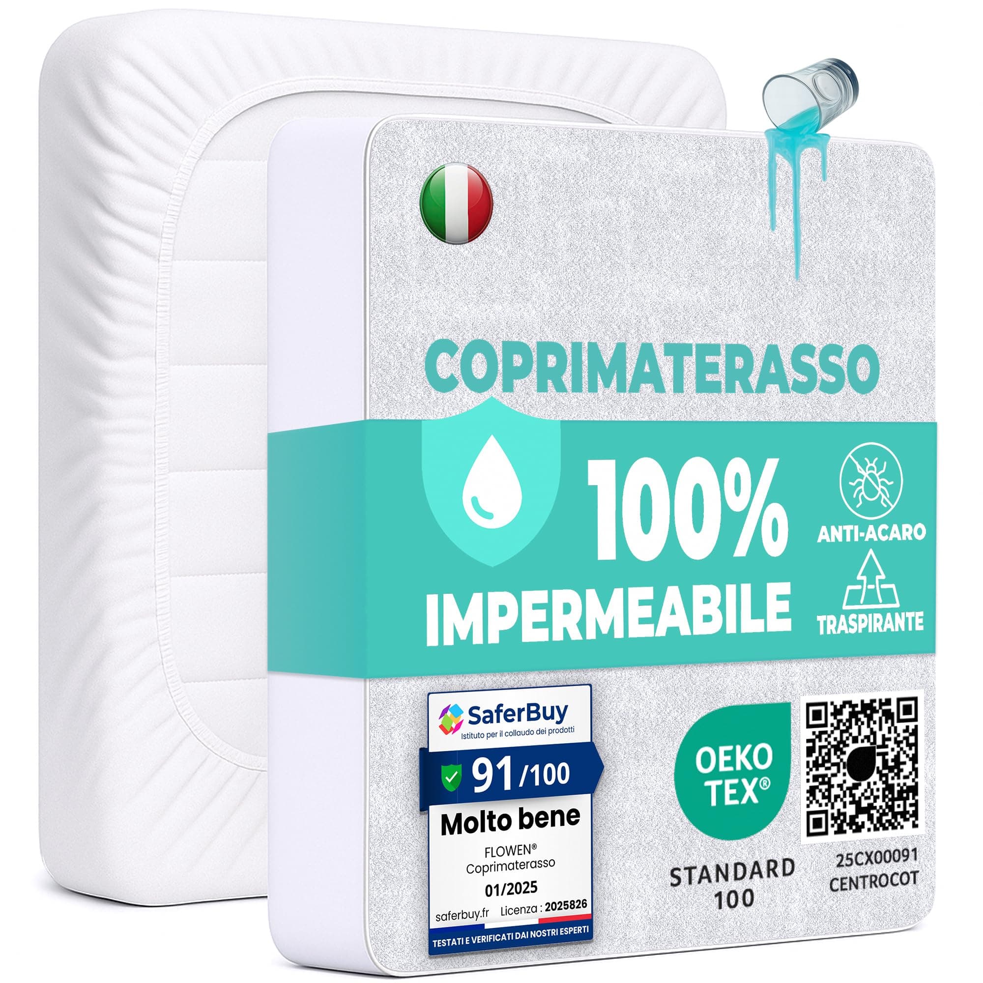 Coprimaterasso Impermeabile in Cotone per Lettino 60x120cm Lenzuolo con Angoli Cerata Traversa Protezione per Materassino Traspirante Antiacaro Anallergico Lavabile in Lavatrice