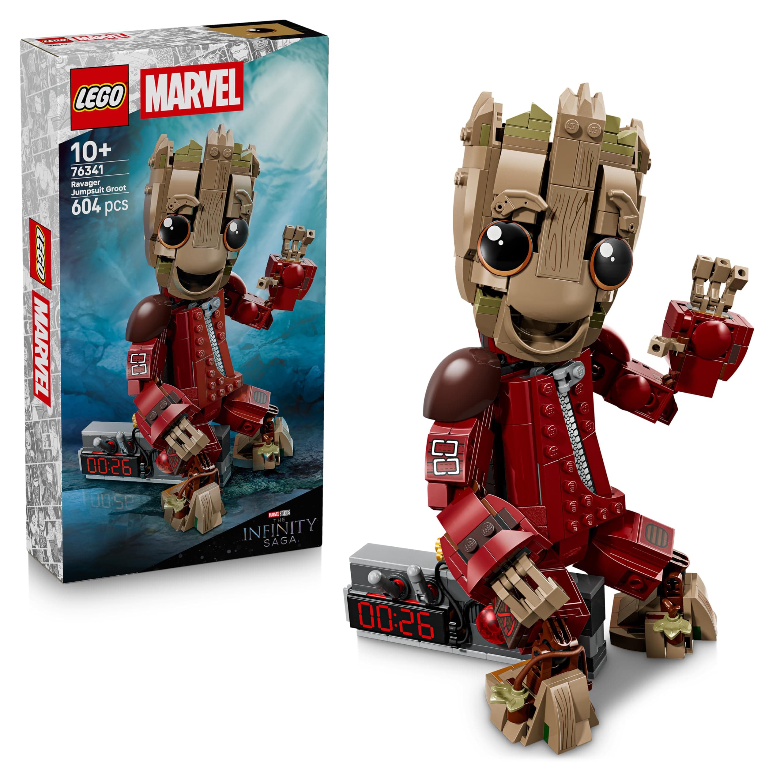 LEGO | Groot im Ravager-Outfit - Superhelden Spielzeug mit baubarer Figur für Rollenspiele - Kinder Konstruktionsspielzeug - Kreatives Geschenk für Jungen ab 10 Jahren, Mädchen und Filmfans - 76341