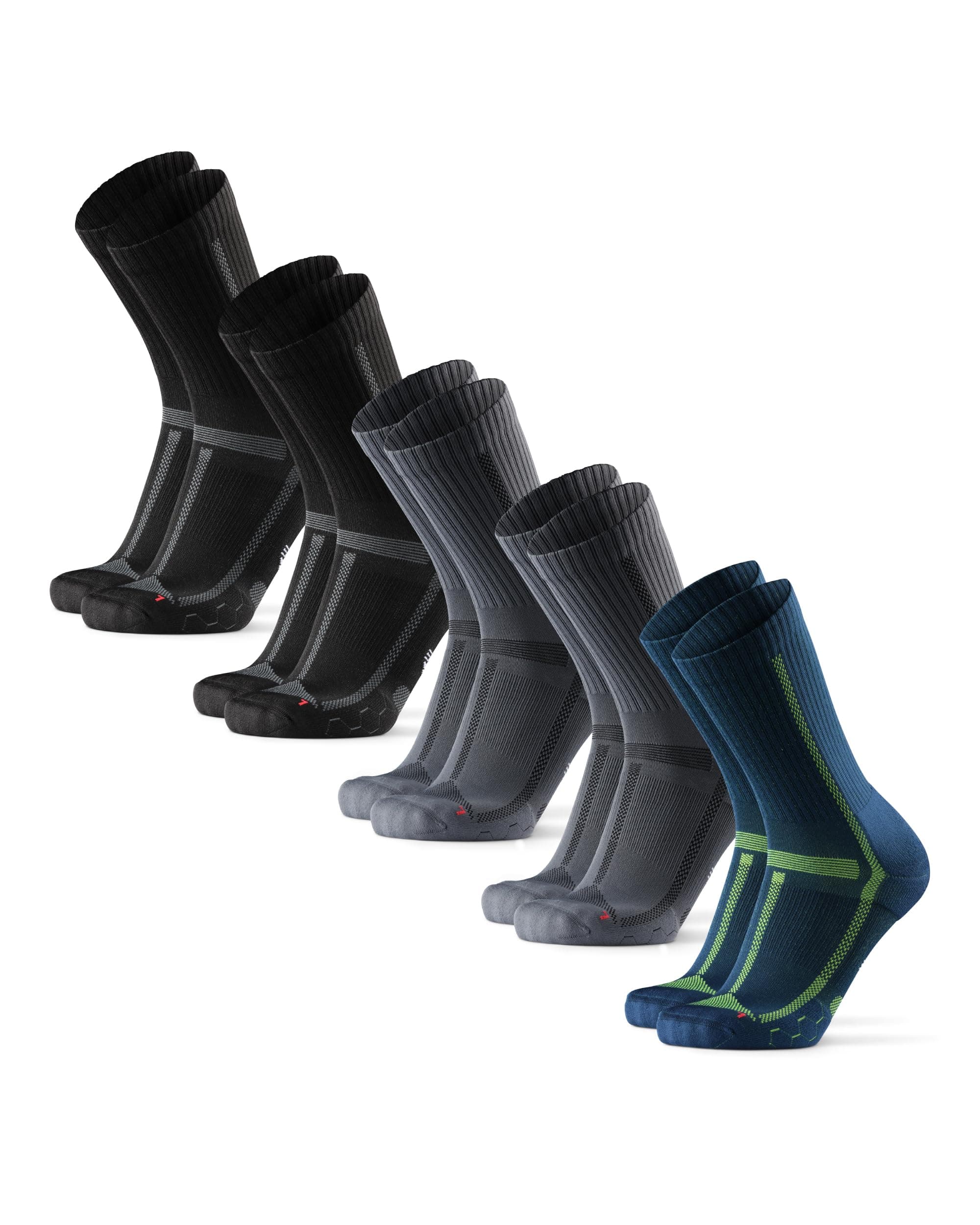 DANISH ENDURANCE Calcetines Running Altos, Anti Rozaduras, Para Correr Largas Distancias, para Hombre y Mujer, 3 o 5 Pack